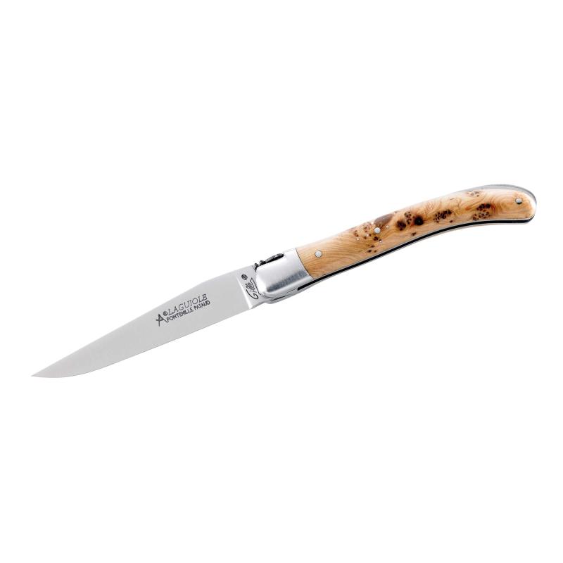 Fontenille Pataud Laguiole Le Pocket Taschenmesser, Stahl, Bl, Edelstahl, Wacholder, Sch&auml;ferkr