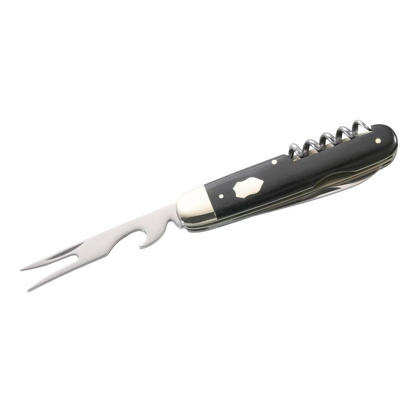 Hartkopf Taschenmesser Picknick, 3-Teilig, 1.4034-Stahl, Ebenholz-Griff, Neusilber-Backen