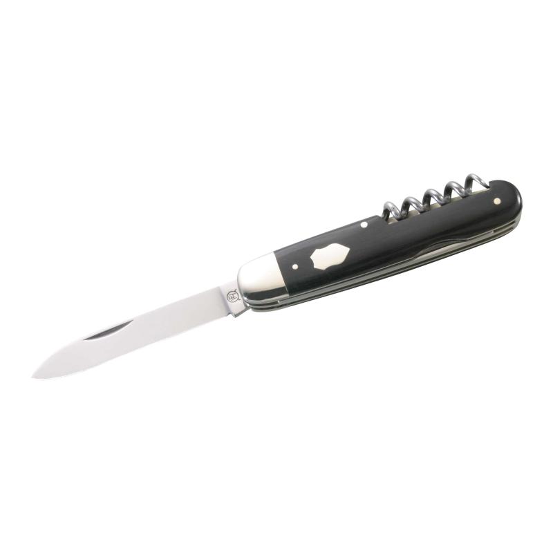 Hartkopf Taschenmesser Picknick, 3-Teilig, 1.4034-Stahl, Ebenholz-Griff, Neusilber-Backen