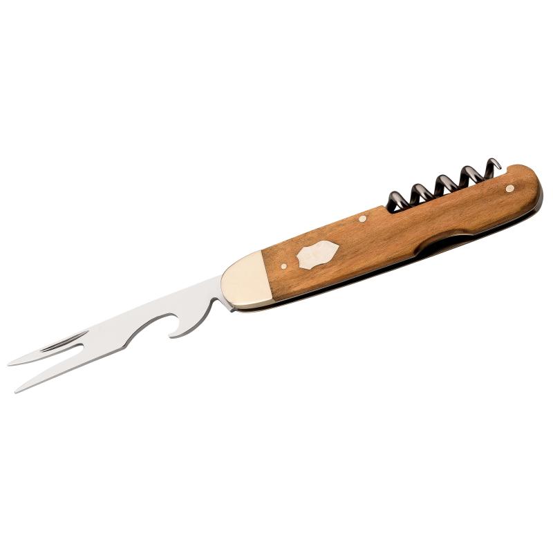 Hartkopf Taschenmesser Picknick, 3Tlg, 1.4034-Stahl, Olivenholz, Neusilber, Gravurpl&auml;ttchen