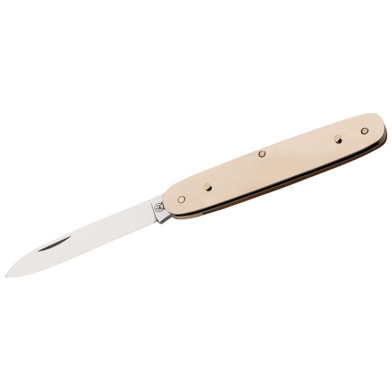 Hartkopf Taschenmesser Picknick, 3Tlg, 1.4034-Stahl, Olivenholz, Neusilber, Gravurpl&auml;ttchen