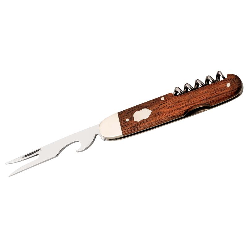 Hartkopf Taschenmesser Picknick, 3Tlg, 1.4034-Stahl, Rotholz-Griff, Neusilber, Gravurpl&auml;ttchen