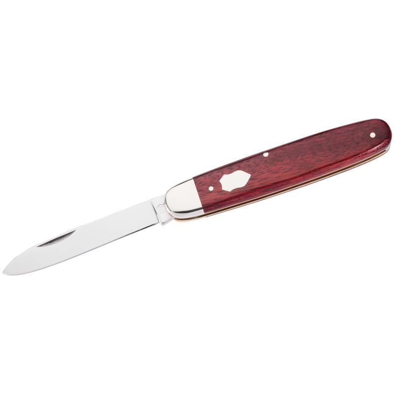 Hartkopf Taschenmesser, 1.4034-Stahl, Rotholz-Griff, Neusilber-Backen, Gravurpl&auml;ttchen