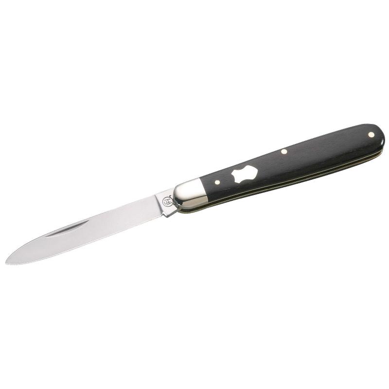 Hartkopf Taschenmesser, 1.4034-Stahl, Ebenholz-Griff, Neusilber-Backen
