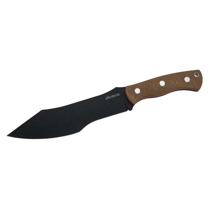 Herbertz Bushcraft- Und Survivalmesser D2 Desert Micarta Lederscheide