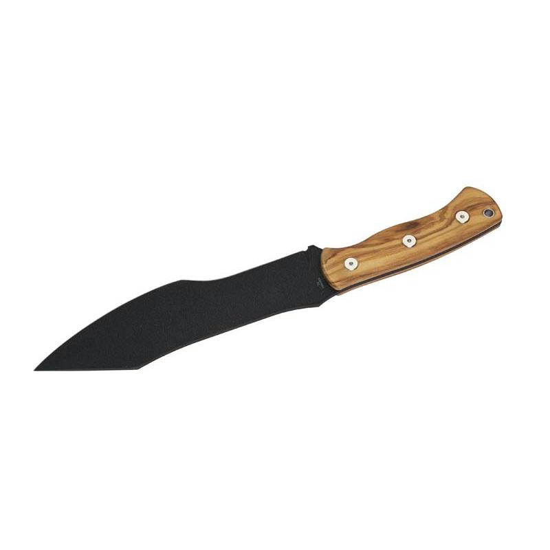 Herbertz Bushcraft- Und Survivalmesser D2, Olivenholz, Lederscheide