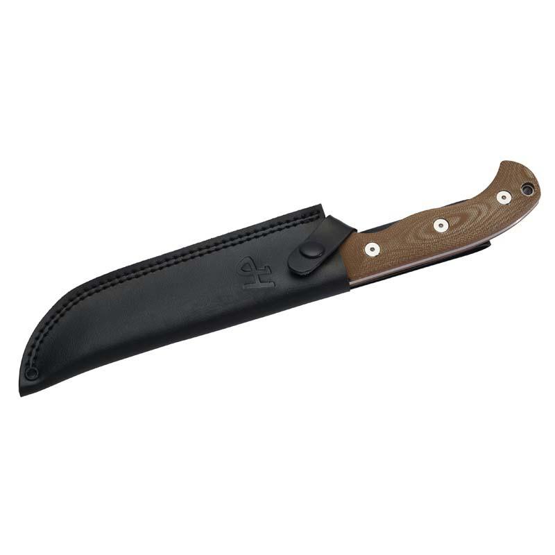 Herbertz Camp- Und Outdoormesser D2, Desert Micarta, Lederscheide