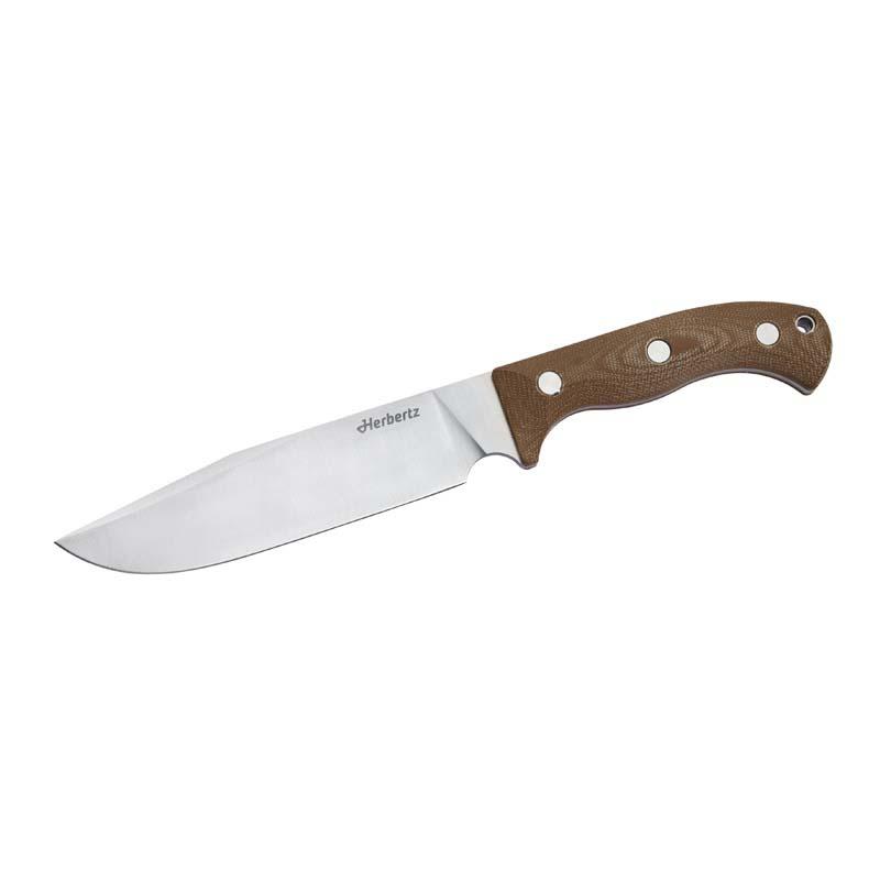 Herbertz Camp- Und Outdoormesser D2, Desert Micarta, Lederscheide