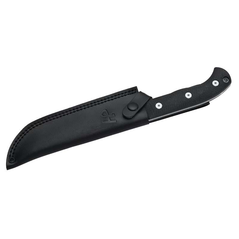Herbertz Camp- Und Outdoormesser D2, Schwarz G10 Lederscheide
