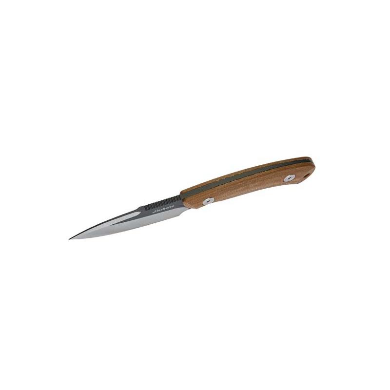 Herbertz G&uuml;rtelmesser D2, Braun Micarta , Rostfrei, Lederscheide