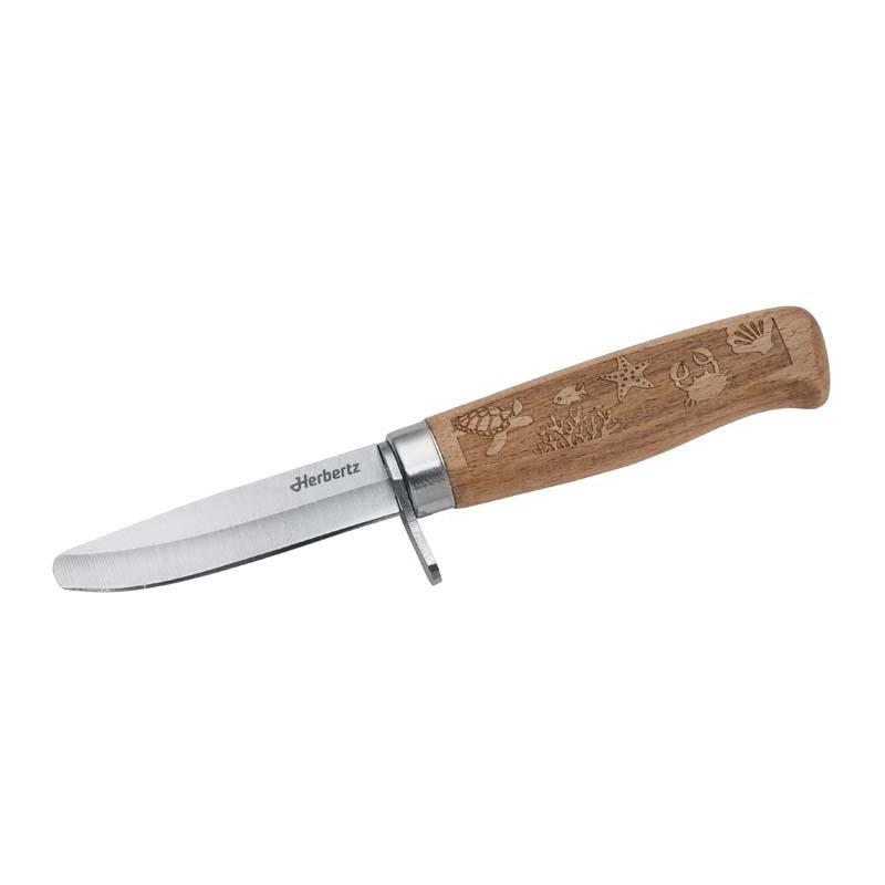 Herbertz Kindermesser, Mit Ozeanmotiv Auf Dem Griff, 3Cr13Mov, Buche, Nylon, Geschenkverp.