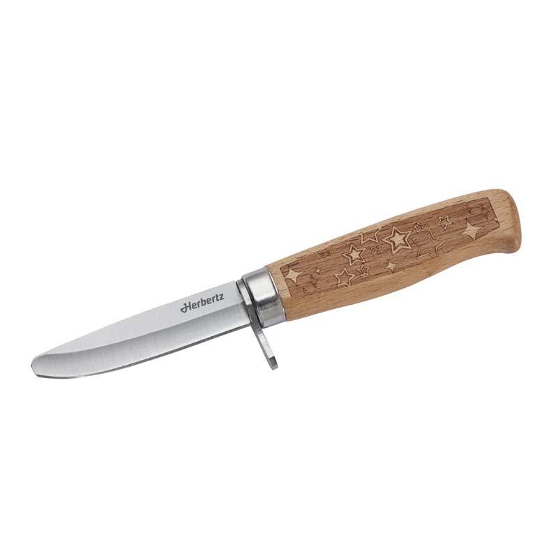 Herbertz Kindermesser, Mit Sternenmotiv Auf Dem Griff, 3Cr13Mov, Buche, Nylon, Geschenkverp.