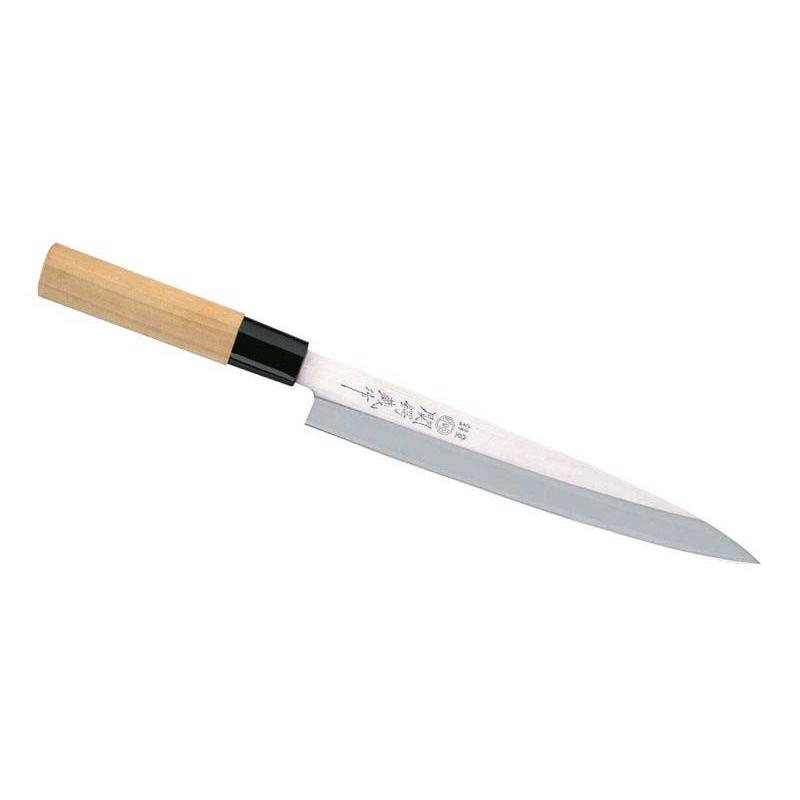 Herbertz Japanisches Kochmesser, Sashimi, Einseitig Geschliffen, Edelstahl, Buchenholz-Griff