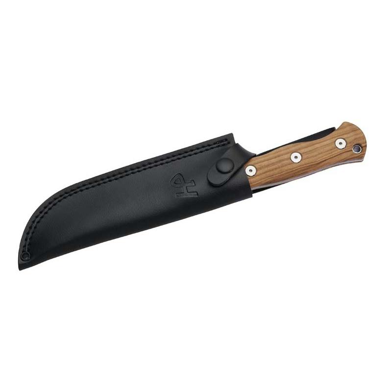 Herbertz Outdoor- Und Survivalmesser D2, Olivenholz, Lederscheide