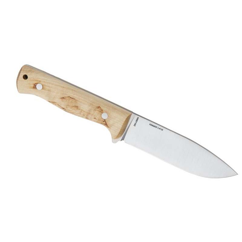 Herbertz Outdoormesser, Vanadium 1.4116-Stahl, Rostfrei, Maserbirke, Ft, Dp, 4Mm Rs, Leder