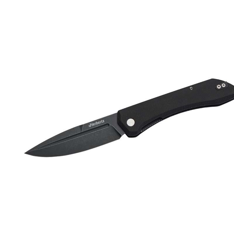Herbertz Outdoor-Taschenmesser Liner Lock, Schwarz Micarta