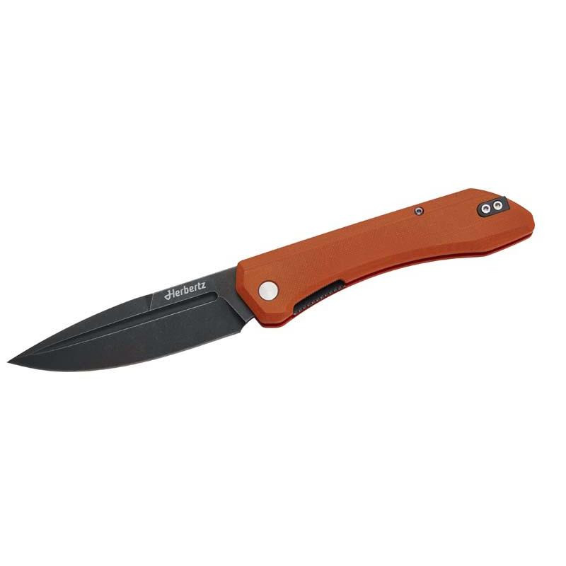 Herbertz Outdoor-Taschenmesser, D2 Stahl, Liner Lock, Orange Micarta