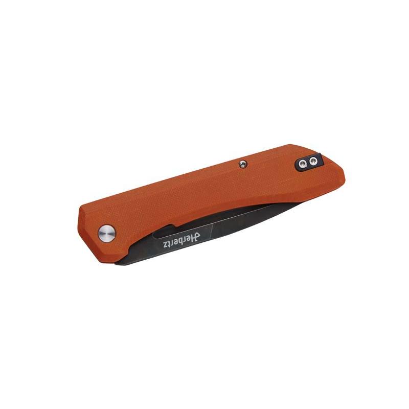 Herbertz Outdoor-Taschenmesser, D2 Stahl, Liner Lock, Orange Micarta