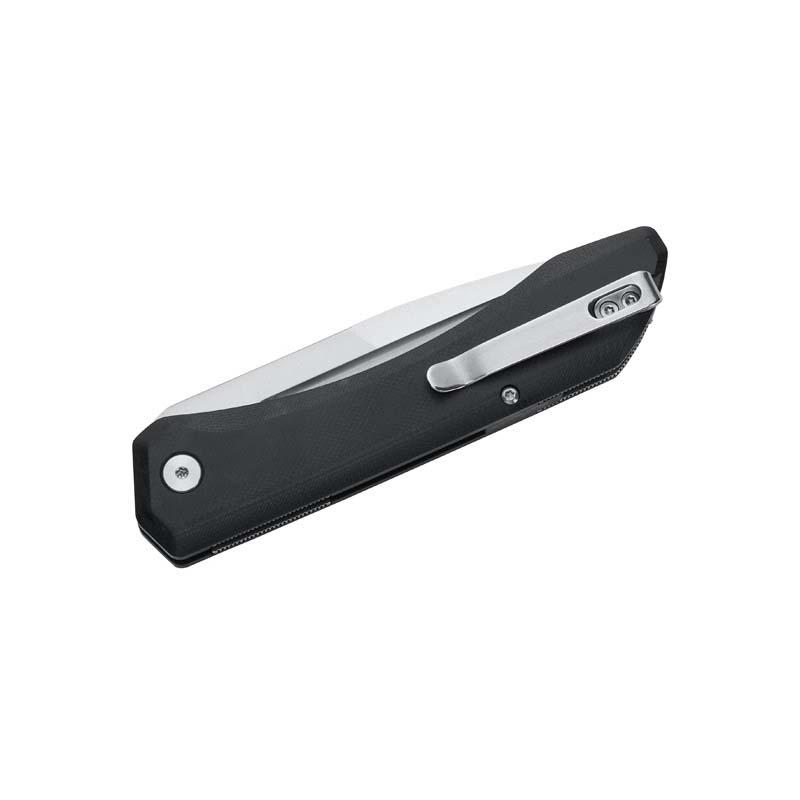 Herbertz Outdoor-Taschenmesser, D2 Stahl, Liner Lock, Schwarz G10