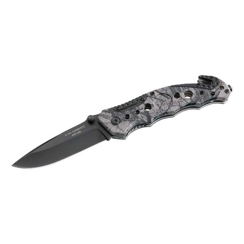 Cjh Rettungsmesser, Aisi 420 Stahl, Rostfrei, Beschichtet, Alu, Gurt, Schlagdorn