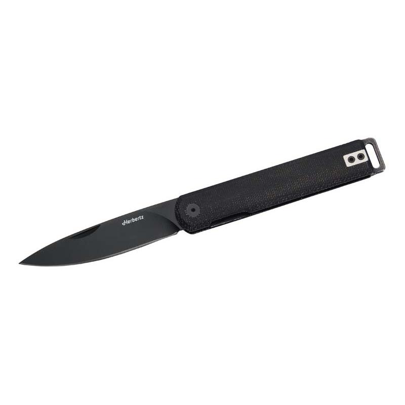 Herbertz Taschenmesser, D2 Stahl, Liner Lock, Schwarz Micarta