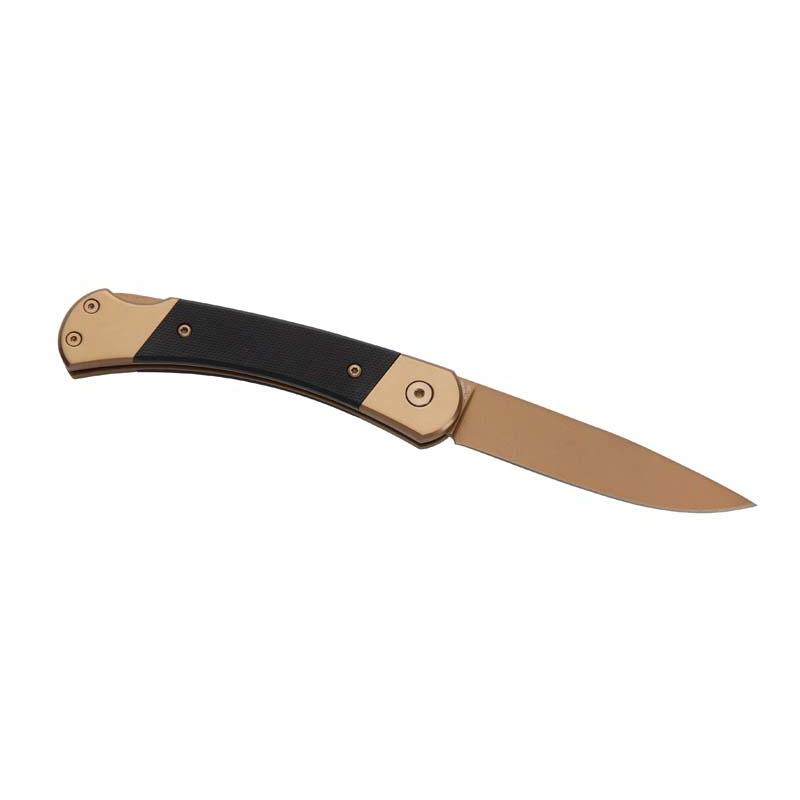 Herbertz Taschenmesser Titanbeschichtung Rosengold D2, Medium, Schwarz, Backlock