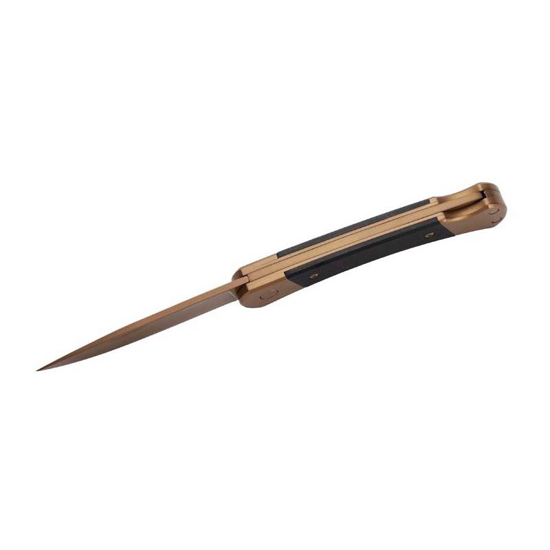 Herbertz Taschenmesser Titanbeschichtung Rosengold D2, Medium, Schwarz, Backlock