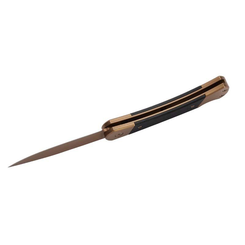 Herbertz Taschenmesser Titanbeschichtung Rosengold D2, Medium, Schwarz, Backlock