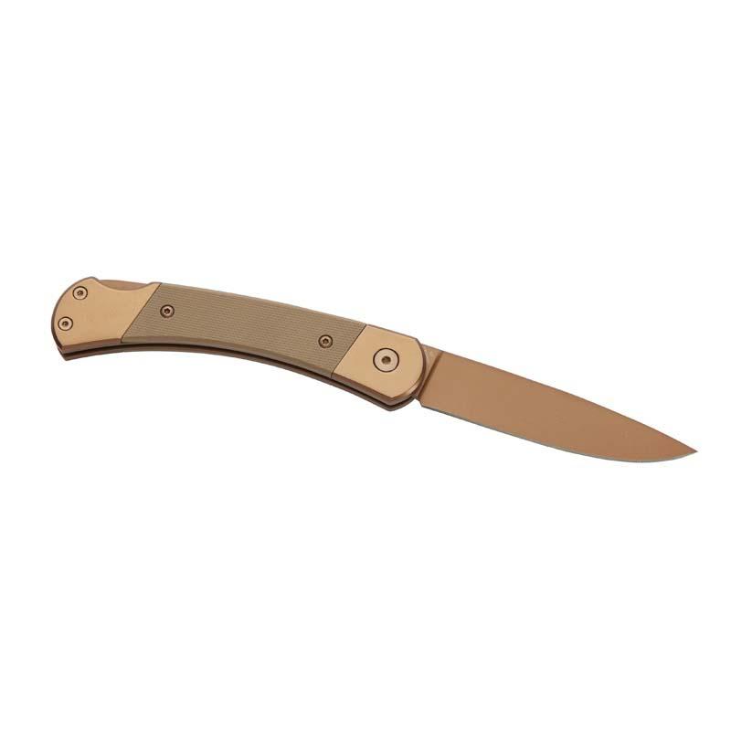 Herbertz Taschenmesser Titanbeschichtung Rosengold D2, Medium, Sand, Backlock