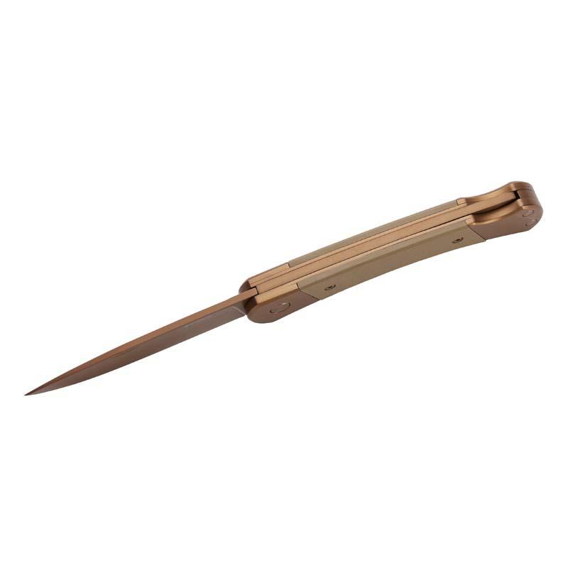 Herbertz Taschenmesser Titanbeschichtung Rosengold D2, Medium, Sand, Backlock