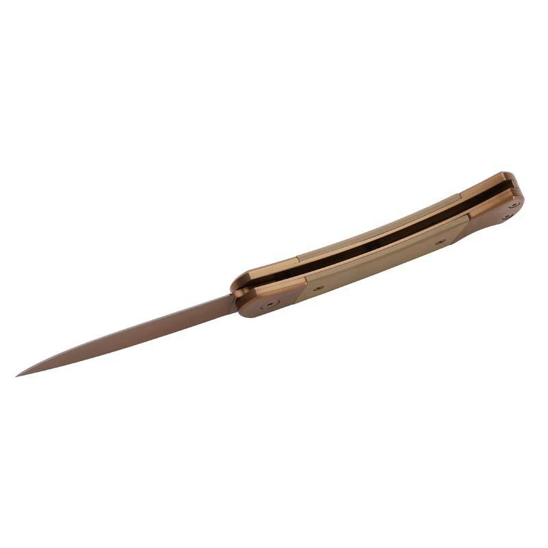 Herbertz Taschenmesser Titanbeschichtung Rosengold D2, Medium, Sand, Backlock
