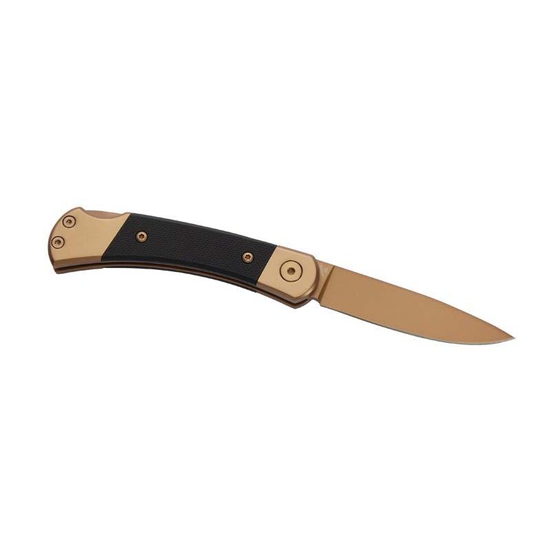 Herbertz Taschenmesser Titanbeschichtung Rosengold D2, Small, Black, Backlock