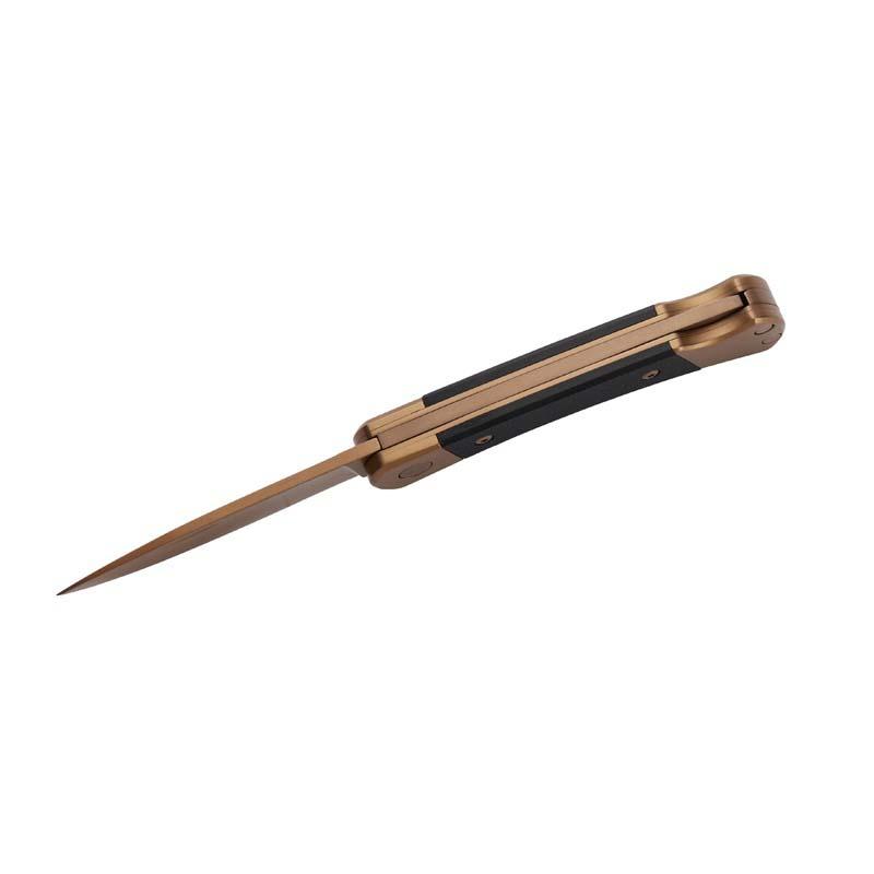 Herbertz Taschenmesser Titanbeschichtung Rosengold D2, Small, Black, Backlock