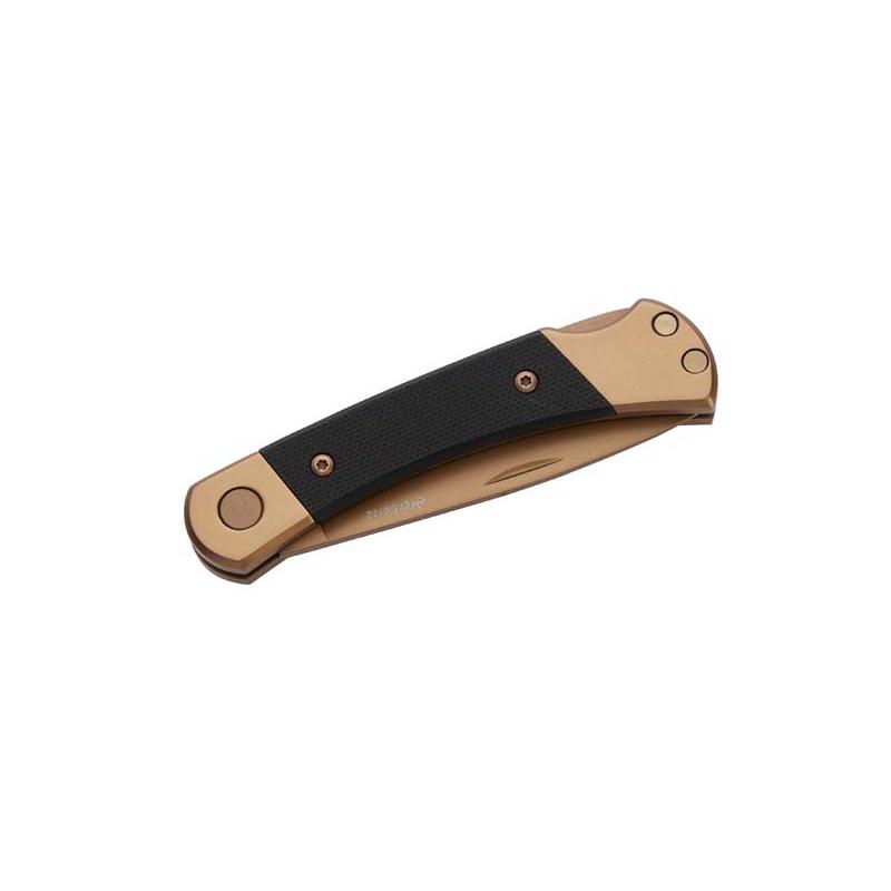 Herbertz Taschenmesser Titanbeschichtung Rosengold D2, Small, Black, Backlock