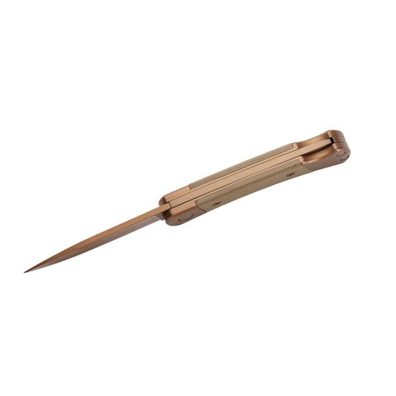 Herbertz Taschenmesser Titanbeschichtung Rosengold D2, Small, Sand, Backlock,