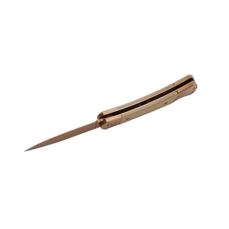 Herbertz Taschenmesser Titanbeschichtung Rosengold D2, Small, Sand, Backlock,