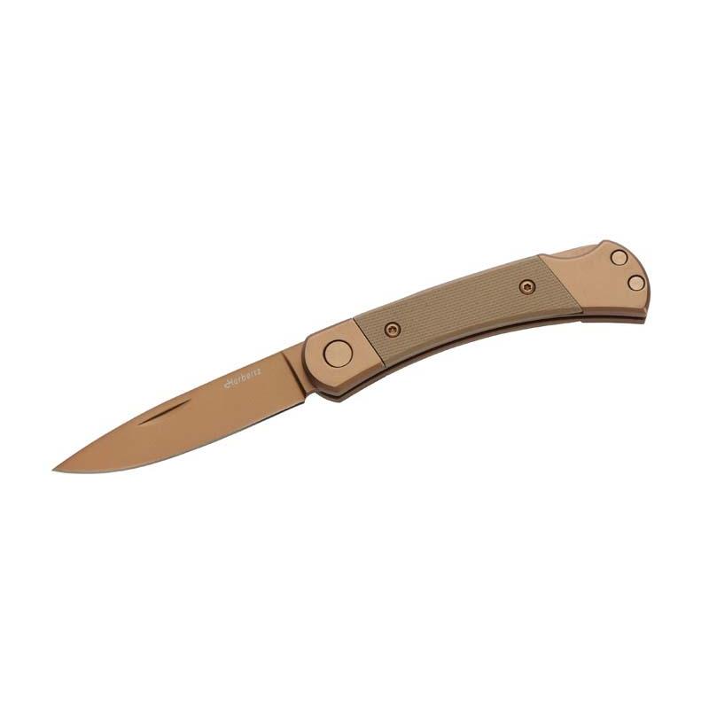 Herbertz Taschenmesser Titanbeschichtung Rosengold D2, Small, Sand, Backlock,