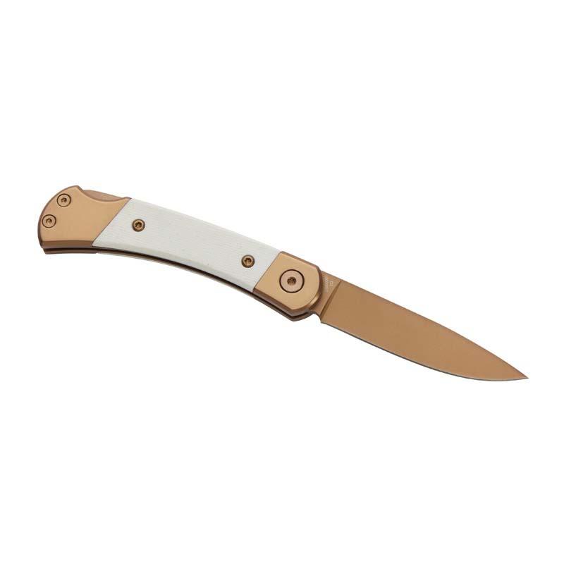Herbertz Taschenmesser Titanbeschichtung Rosengold D2, Small, White, Backlock