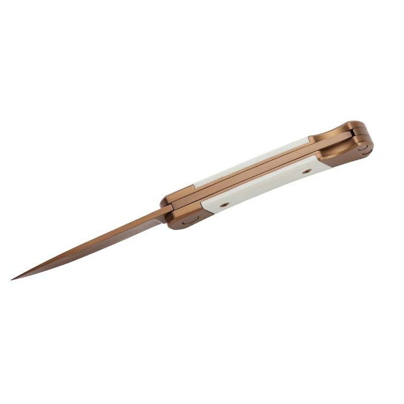 Herbertz Taschenmesser Titanbeschichtung Rosengold D2, Small, White, Backlock
