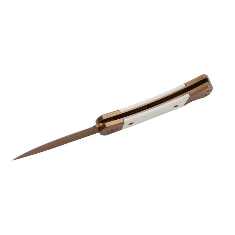 Herbertz Taschenmesser Titanbeschichtung Rosengold D2, Small, White, Backlock