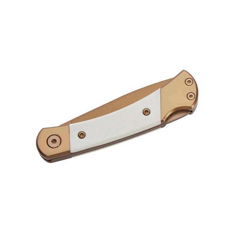 Herbertz Taschenmesser Titanbeschichtung Rosengold D2, Small, White, Backlock