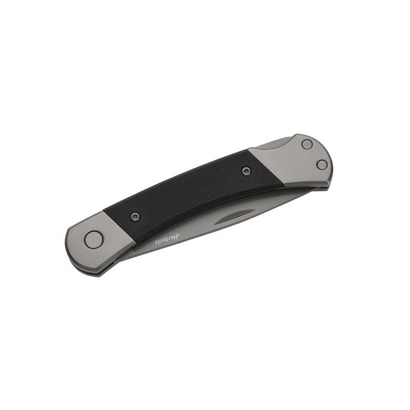 Herbertz Taschenmesser Titanbeschichtung Grau D2, Medium, Schwarz, Backlock