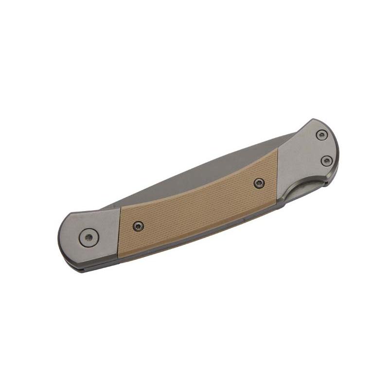 Herbertz Taschenmesser Titanbeschichtung Grau D2, Medium, Sand, Backlock