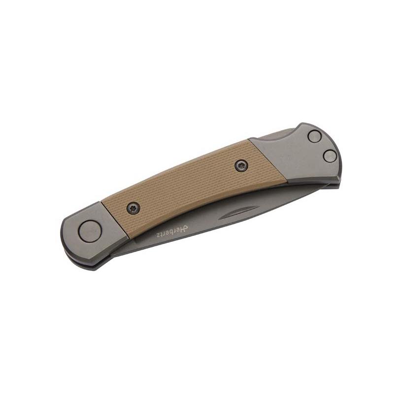 Herbertz Taschenmesser Titanbeschichtung D2, Small, Sand, Backlock