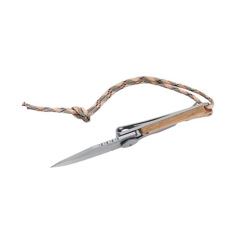 Herbertz Taschenmesser, Aisi 440 Stahl, Rostfrei, Frame Lock, Zebranoholz, &Ouml;se, Nylonschnur