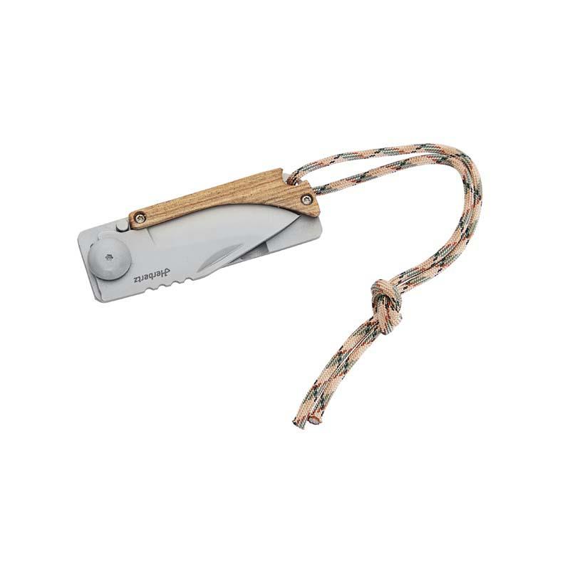 Herbertz Taschenmesser, Aisi 440 Stahl, Rostfrei, Frame Lock, Zebranoholz, &Ouml;se, Nylonschnur