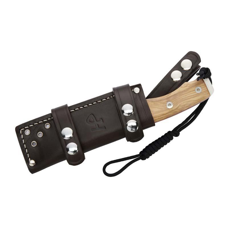 Herbertz Taschenmesser, Vanadium 1.4116-Stahl, Olivenholz-Griff, Back-Lock, Nagelhau