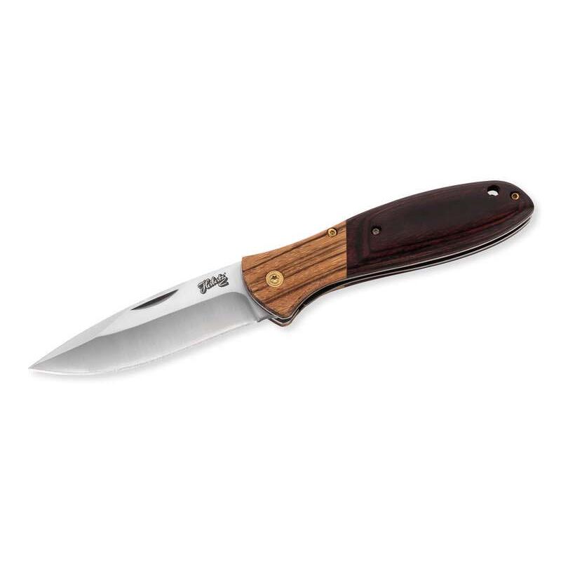 Cjh Taschenmesser, Aisi 420 Stahl, Rostfrei, Zebrano-/Pakkaholz