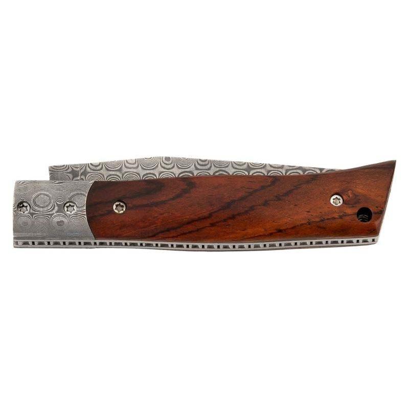 Herbertz Taschenmesser, Damast, Sandelholz-Griff, Fangriemen&ouml;se