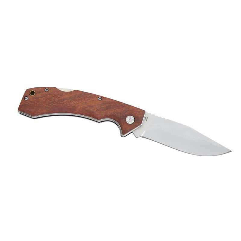 Herbertz Taschenmesser, Aisi 440 Stahl, Rostfrei, Sandelholz-Griff, Back-Lock, Fangriemen&ouml;se